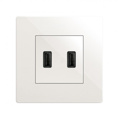 Cargador USB doble 3,1A con smartcharge tipo A blanco Simon 270