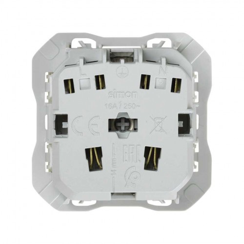 Base de enchufe schuko 16A 250 V~ con sistema de embornamiento a tornillo blanco Simon 270