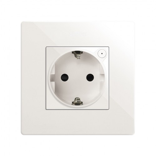 Base de enchufe schuko Simon iO 16A 230 V~ con sistema de embornamiento a tornillo blanco Simon 270