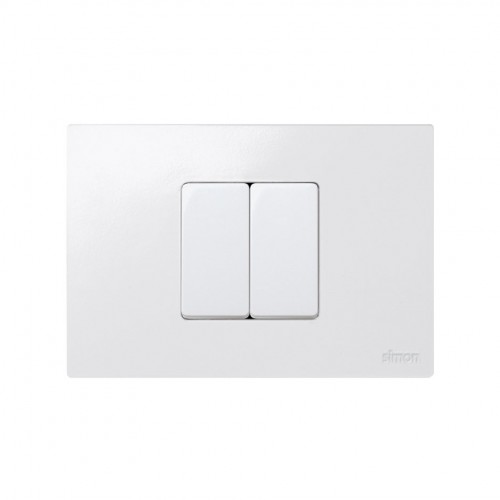 Marco de 2 medios elementos (1 elemento) blanco con bastidor para caja americana Simon 27 Play