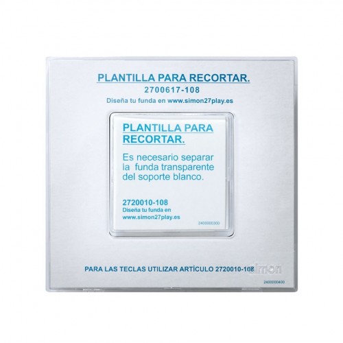 Funda intercambiable para marco 1 elemento transparente Simon 27 Play