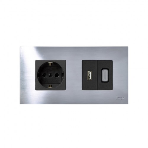 Funda intercambiable para marco 2 elementos inox Simon 27 Play