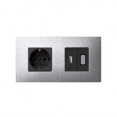 Funda intercambiable para marco 2 elementos gris helios Simon 27 Play