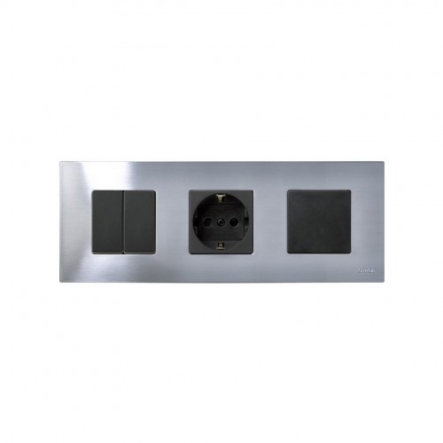 Funda intercambiable para marco 3 elementos inox Simon 27 Play
