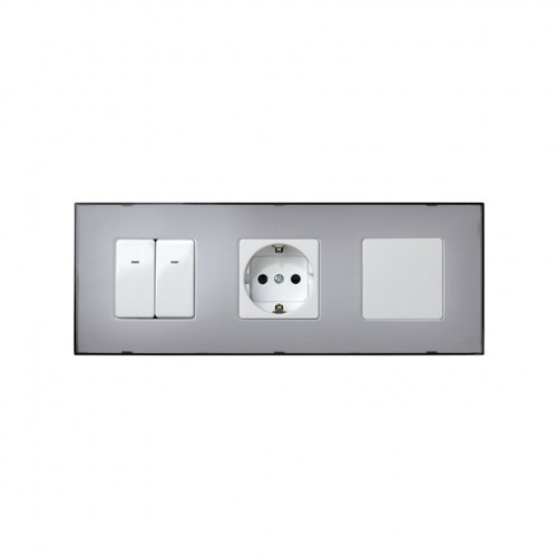 Funda intercambiable para marco 3 elementos gris translúcido Simon 27 Play