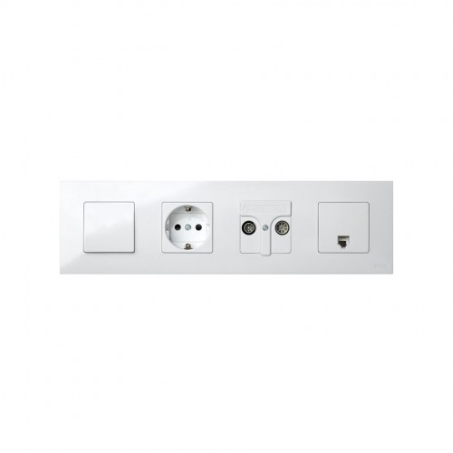 Marco compacto para 4 elementos blanco con bastidor Simon 27 Play