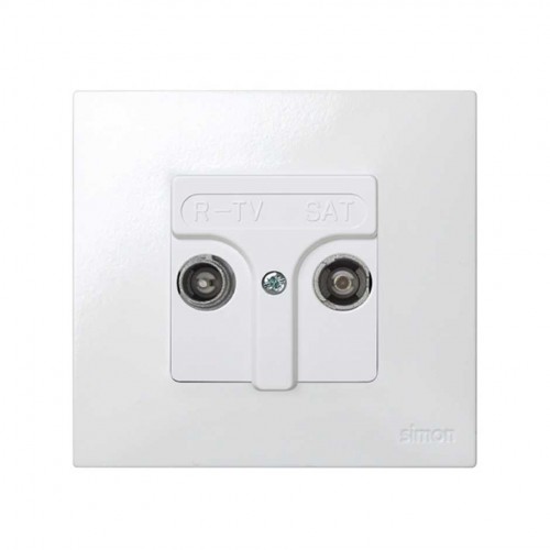 Placa para tomas inductivas de R-TV+SAT blanco Simon 27 Play