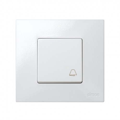 Pulsador con grabado campana 10 A 250V~ y sistema de embornamiento rápido blanco Simon 27 Play