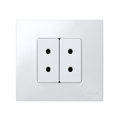 Base de enchufe bipolar 16 A 250V~ de medio elemento con dispositivo de seguridad y emb. a tornillo blanco Simon 27 Play
