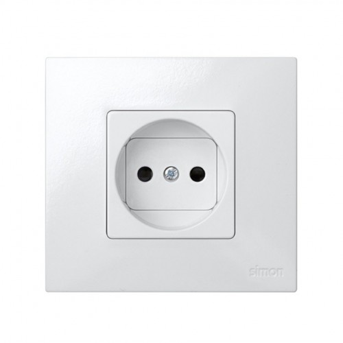 Base de enchufe bipolar 16 A 250V~ con dispositivo seguridad y embornamiento a tornillo blanco Simon 27 Play