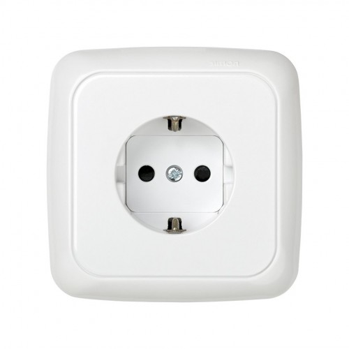 Pack de 3 bases de enchufe schuko monobloc 16 A 250 V~ con disp. seguridad y sistema de embornamiento tornillo blanco Simon 31
