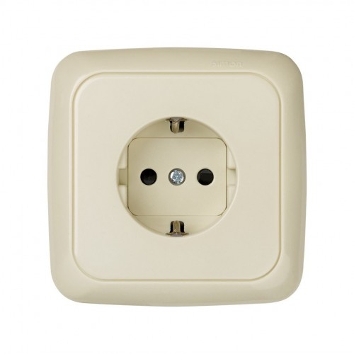Base de enchufe schuko monobloc 16 A 250 V~ con disp. seguridad y sistema de embornamiento tornillo marfil Simon 31