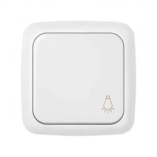 Pulsador con grabado luz 10 A 250V~ y sistema de embornamiento rápido blanco Simon 31