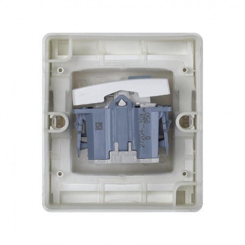 Conmutador componible IP55 10AX con luminoso incorporado y sistema de embornamiento rápido blanco Simon Aqua
