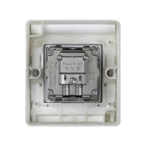 Toma de señal TV intermedia componible IP55 blanca Simon Aqua