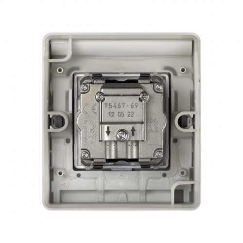 Toma de señal TV intermedia componible IP55 gris Simon Aqua