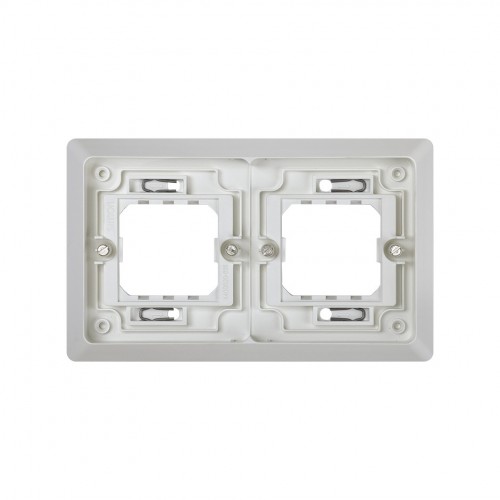 Marco para cajas de empotrar de 2 elementos horizontal gris Simon Aqua