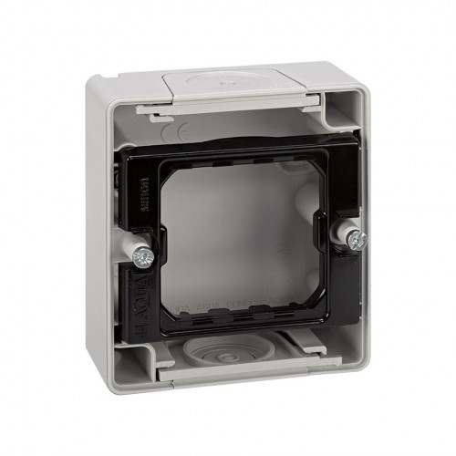Caja de superficie estanca para 1 elemento gris Simon Aqua