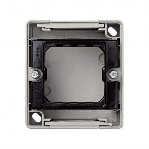 Caja de superficie estanca para 1 elemento gris Simon Aqua