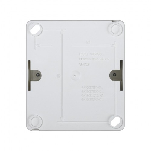 Base de enchufe schuko monobloc 10-16A 250V~ con t.t. lateral con emb. a tornillo para superficie blanco Simon Aqua