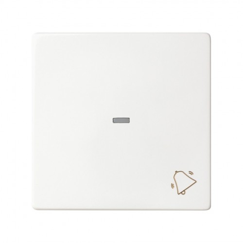 Tecla individual con grabado campana para pulsador blanco mate Simon 82 Concept