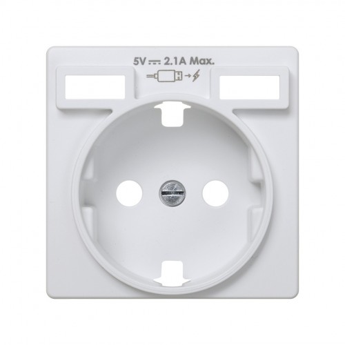Tapa para la base de enchufe schuko con 2 cargadores USB tipo A 10,5W blanco Simon 82