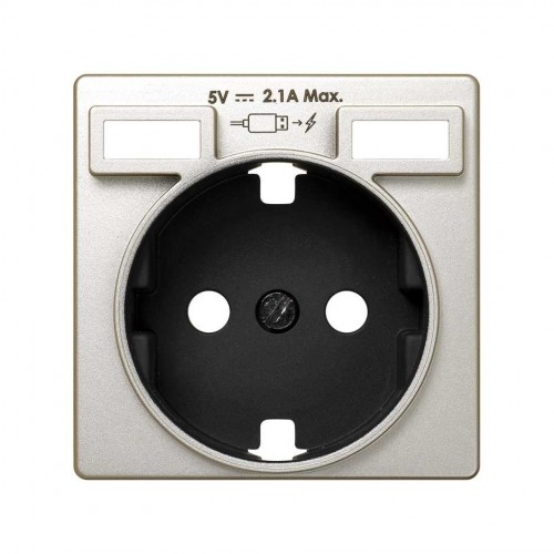 Tapa para la base de enchufe schuko con 2 cargadores USB tipo A 10,5W cava Simon 82