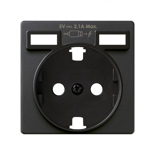 Tapa para la base de enchufe schuko con 2 cargadores USB tipo A 10,5W grafito Simon 82