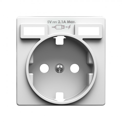 Tapa para la base de enchufe schuko con 2 cargadores USB tipo A 10,5W blanco mate Simon 82 Concept