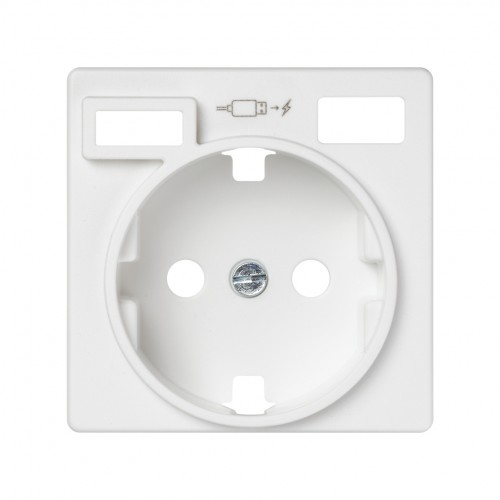 Tapa para la base de enchufe schuko con 2 cargadores USB A + C 10,5W blanco Simon 82