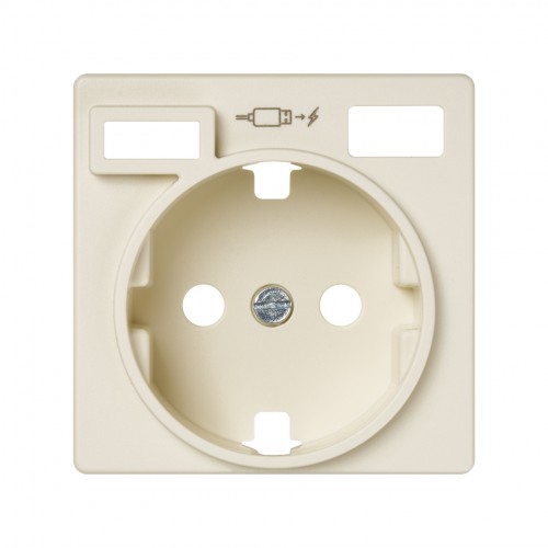 Tapa para la base de enchufe schuko con 2 cargadores USB A + C 10,5W marfil Simon 82