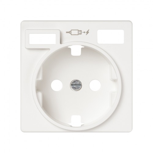 Tapa para la base de enchufe schuko con 2 cargadores USB A + C 10,5W blanco mate Simon 82 Concept