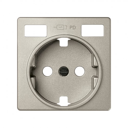Tapa base enchufe schuko con 2 USB C+C cava Simon 82