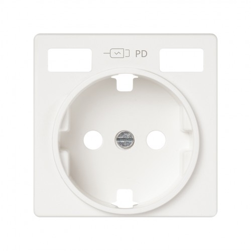 Tapa base enchufe schuko con 2 USB C+C blanco mate Simon 82