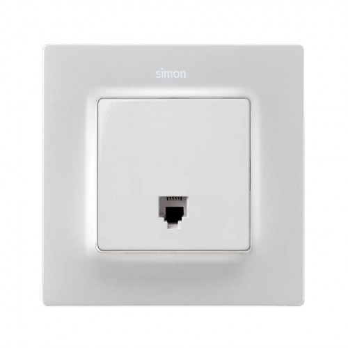 Placa para tomas telefónicas con conectores RJ11 y RJ12 blanco mate Simon 82 Concept