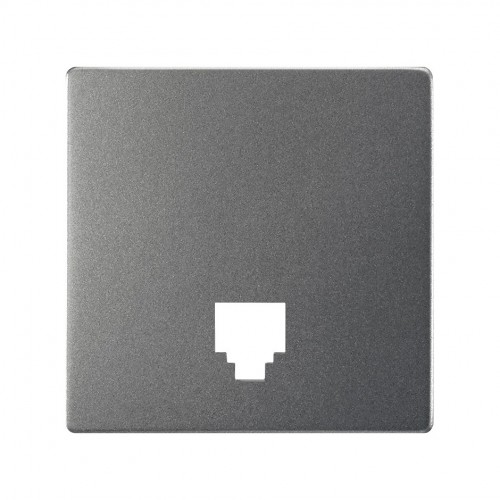Placa para tomas telefónicas con conectores RJ11 y RJ12 titanio Simon 82 Concept