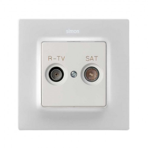 Placa para tomas inductivas R-TV+SAT blanco mate Simon 82 Concept