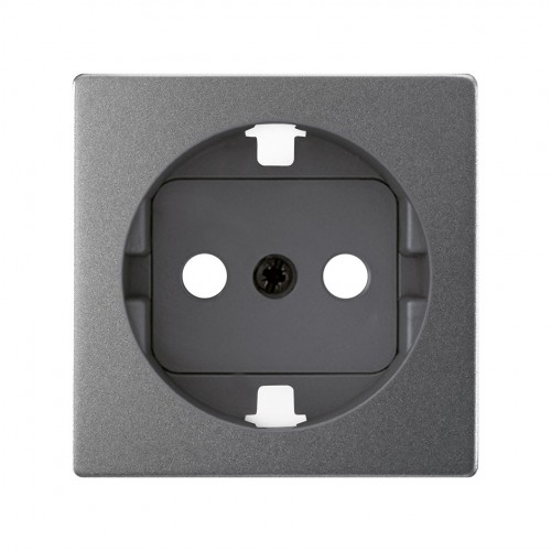 Conjunto semi-montado de base de enchufe schuko 16 A 250V~ con sistema de emb. a tornillo titanio Simon 82 Concept