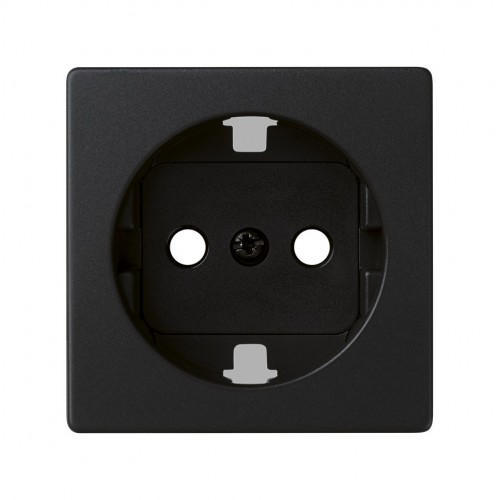 Conjunto semi-montado de base de enchufe schuko 16 A 250V~ con sistema de emb. a tornillo negro mate Simon 82 Concept