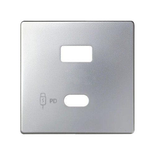 Placa para cargador USB A+C Quickcharge aluminio mate Simon 82