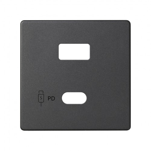 Placa para cargador USB A+C Quickcharge grafito Simon 82