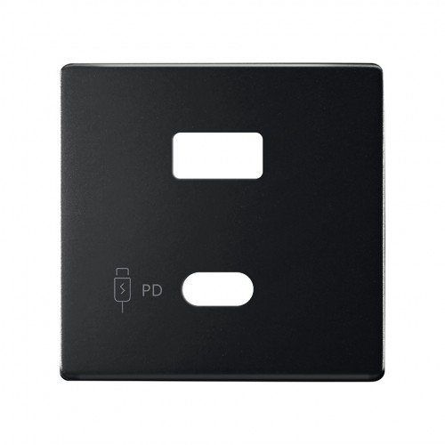 Placa para cargador USB A+C Quickcharge negro mate Simon 82 Concept