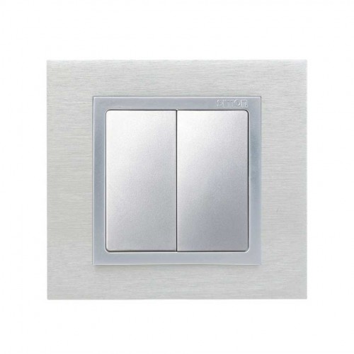 Tecla doble para mecanismos de mando aluminio Simon 82