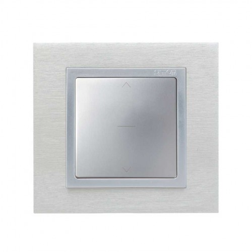 Tecla individual para mecanismo de persianas con 3 posiciones (subida, bajada y paro) aluminio Simon 82