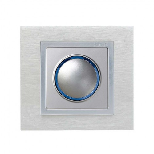 Placa para los mecanismos electrónicos de tacto con luminoso azul aluminio Simon 82