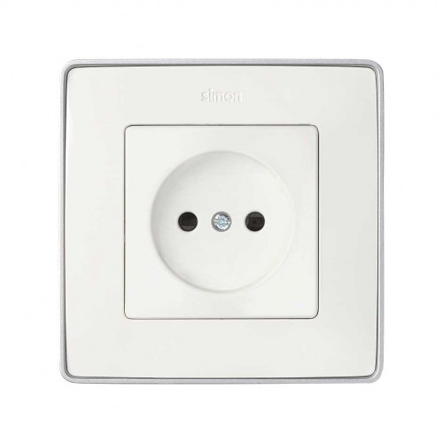 Tapa con dispositivo de seguridad para la base de enchufe bipolar blanco Simon 82