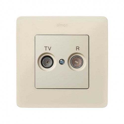 Placa para tomas inductivas de R-TV marfil Simon 82
