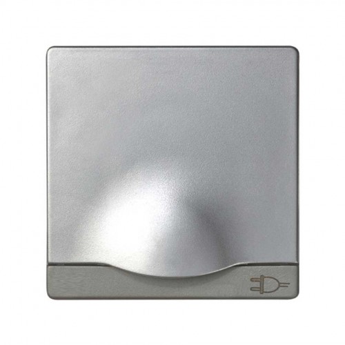 Tapa abatible con dispositivo de seguridad para la base de enchufe schuko aluminio Simon 82