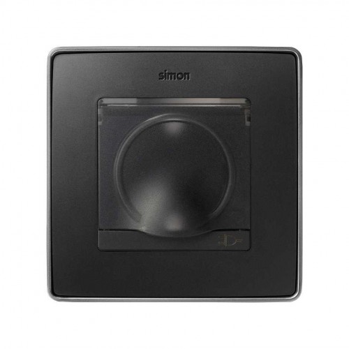 Tapa abatible con dispositivo de seguridad para la base de enchufe schuko grafito Simon 82
