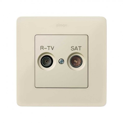 Placa para tomas inductivas de R-TV+SAT marfil Simon 82